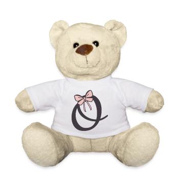 Lettre initiale O Ruban - Nounours - blanc - Devant