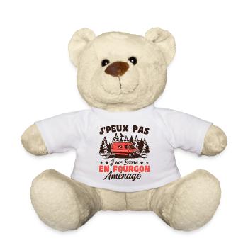 I can't I leave in a converted van - Teddy Bear - white - Front