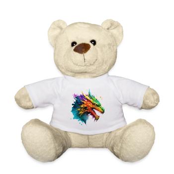 Dragon Coloré Fantaisie Magie Mysticisme Mythologie Art - Nounours - blanc - Devant