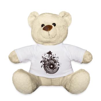Vintage Vinyl Record Vinyl Plants - Teddy Bear - white - Front