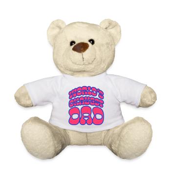 Okayest Dad Retro Bubble Shirt - Teddy Bear - white - Front