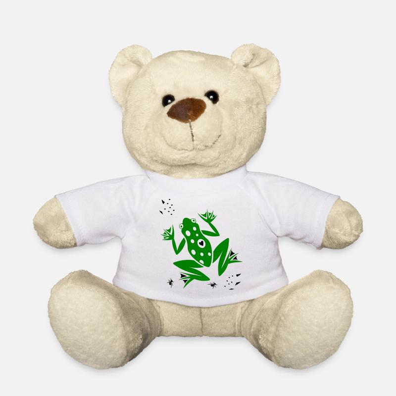 Frosch mit Herz und Ameisen - Teddy - Weiß