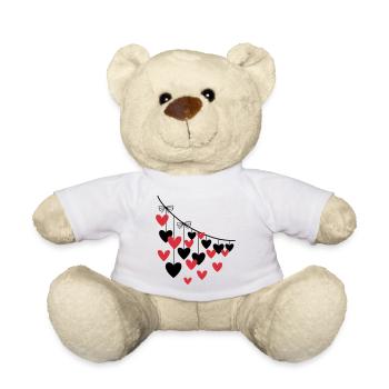 Coeur Guirlande Plusieurs Coeurs - Nounours - blanc - Devant