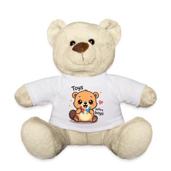 Toys Before Boys Raunchy Women's Embarrassing - Teddy Bear - white - Front