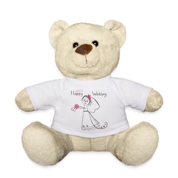 Happy Wedding Hochzeit - Teddy - Weiß - Vorne