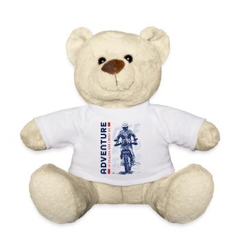 Adventuring motorcycle rider - Teddy Bear - white - Front