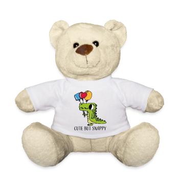 Cute but Snappy – Funny Crocodile Cartoon - Teddy Bear - white - Front
