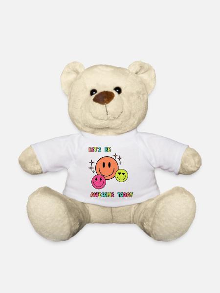 Lets be AWESOME today - Geschenkidee - Geschenk - Teddy - Weiß