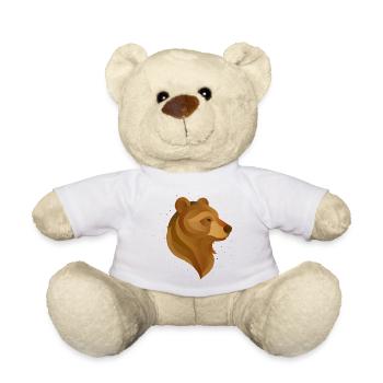 Stylized Bear Head – Majestic Animal Portrait - Teddy Bear - white - Front