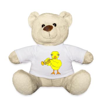 Trumpet Chick - Teddy Bear - white - Front