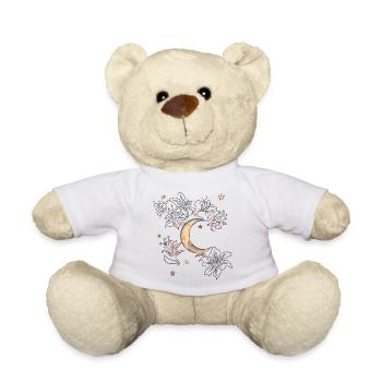 Moon with Flowers - Teddy Bear - white - Front