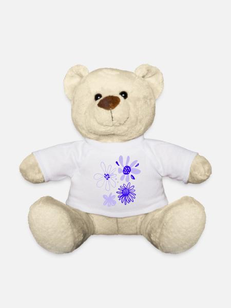 Flowerart Blumen 🌺 Graphic Lila Flower Power - Teddy - Weiß