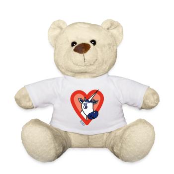 BAVARIAN UNICORN - Heart - Teddy Bear - white - Front