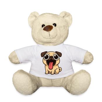 Kawaii Pug Dog Cute Cartoon for Boys and Kids - Teddy Bear - white - Front