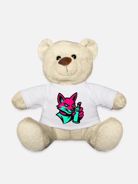 Graffiti Renard - Nounours - blanc