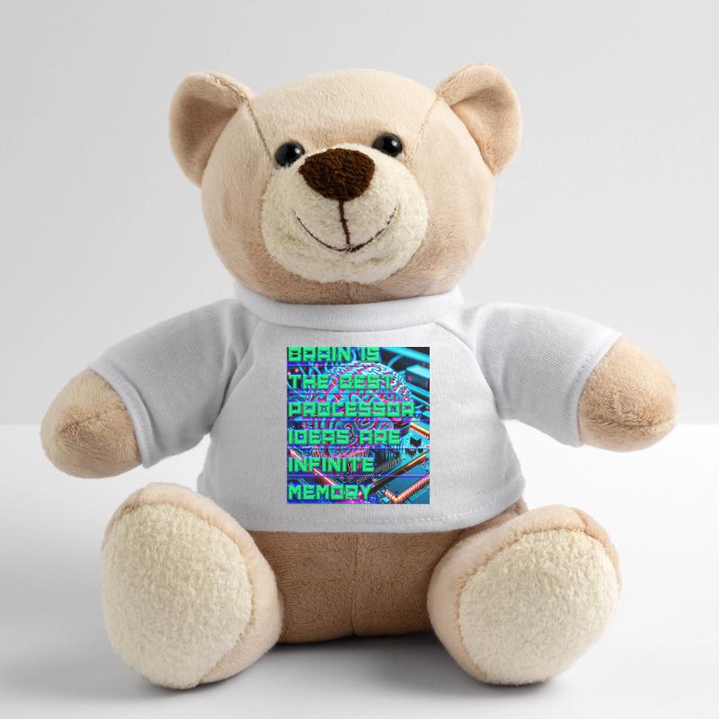 The Brain Is the Best Processor — Tech Neon Quote  Teddy Bear