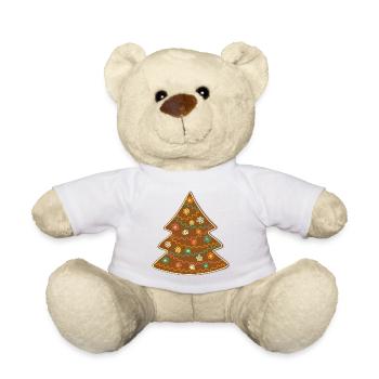 Niedlicher Lebkuchen Weihnachtsbaum Kids DekoTanne - Teddy - Weiß - Vorne