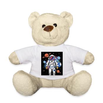 Space astronaut with planetary cosmos - Teddy Bear - white - Front