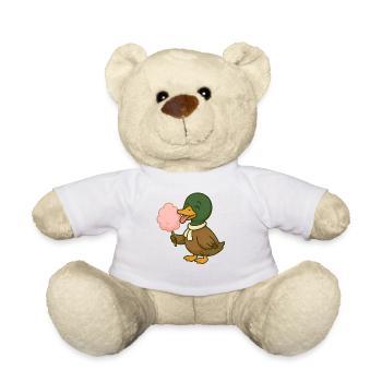 Motif de canard ludique avec barbe à papa - Nounours - blanc - Devant