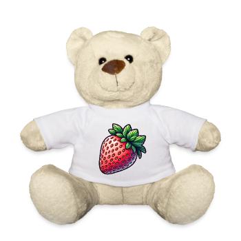 Bunte künstlerische Erdbeere - Teddy - Weiß - Vorne
