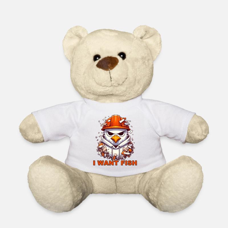 Möwe Bauarbeiter Grafik - Teddy - Weiß
