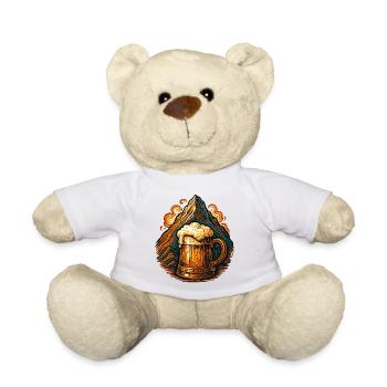 Mythical mountain with beer mug - Teddy Bear - white - Front
