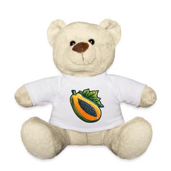 Papaye Illustrée Colorée pour Vêtements - Nounours - blanc - Devant