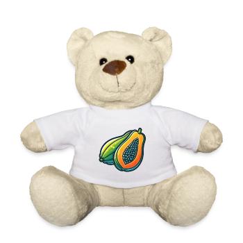 Colorful Papaya Inspirational Artwork - Teddy Bear - white - Front