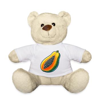Lebendiges und farbenfrohes Papaya-Design - Teddy - Weiß - Vorne