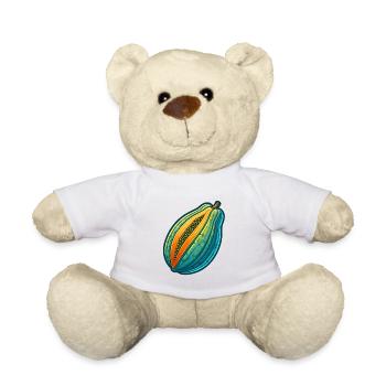 Dreiteilige bunte Papaya-Illustration - Teddy - Weiß - Vorne