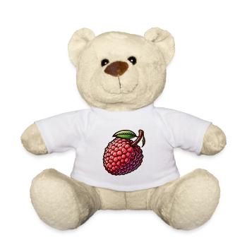 Colorful and Detailed Lychee Illustration - Teddy Bear - white - Front