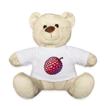 Colorful and Detailed Lychee Illustration - Teddy Bear - white - Front