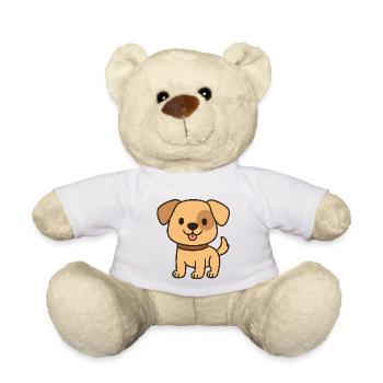 Niedlicher illustrierter Hund - Teddy - Weiß - Vorne