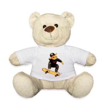 Chat skateur / Chat skateur - Nounours - blanc - Devant
