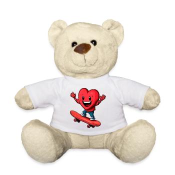 Patineur de cœur - Nounours - blanc - Devant