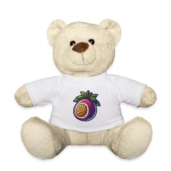 Illustration der hellen Passionsblumenfrucht - Teddy - Weiß - Vorne