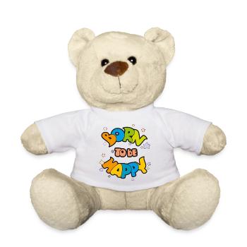 Né pour être heureux - Nounours - blanc - Devant