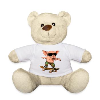 Porcinet skateur - Nounours - blanc - Devant
