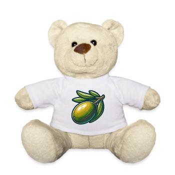 Elegant and natural olive illustration - Teddy Bear - white - Front