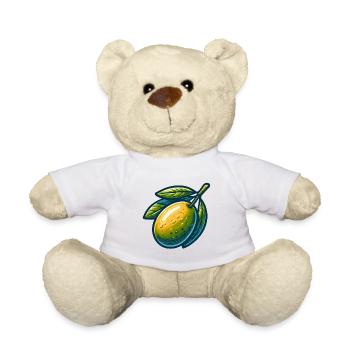 Stylized Olive Green Yellow - Teddy Bear - white - Front