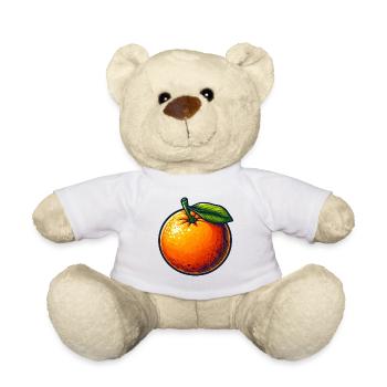 Mandarine mit Blatt - Teddy - Weiß - Vorne