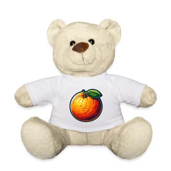 Bunt illustriertes Orange - Teddy - Weiß - Vorne