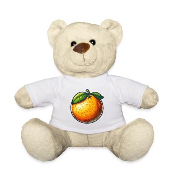 Sunny Orange with Bright Leaves - Teddy Bear - white - Front