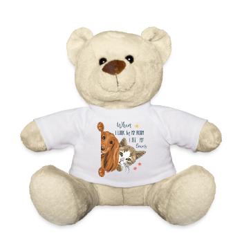 Chien et chat - Nounours - blanc - Devant