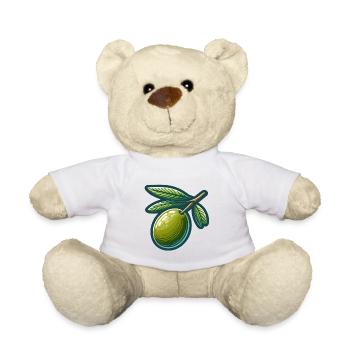 Olivenzweig-Muster für Naturkleidung - Teddy - Weiß - Vorne