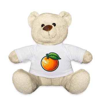 Bunt illustriertes Orange - Teddy - Weiß - Vorne