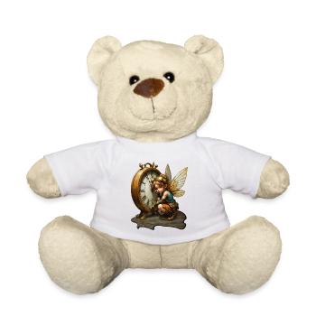 Steampunk Fairy with Antique Clock - Teddy Bear - white - Front