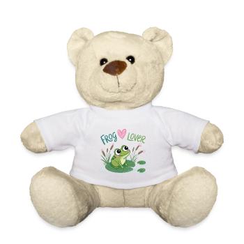 Verliebter Frosch auf Seerose - Teddy - Weiß - Vorne