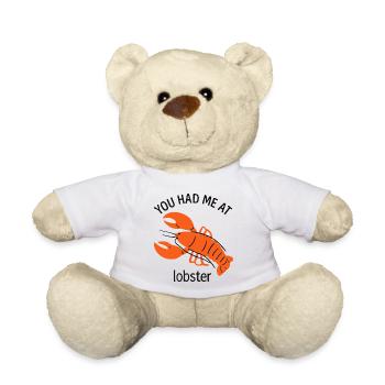 Humorvolle Hummer Illustration T-Shirt - Teddy - Weiß - Vorne