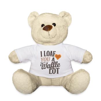 I Love You a Waffle Lot, Food Lover  - Teddy Bear - white - Front